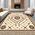 Classic Beige Floral Medallion Pattern Rug