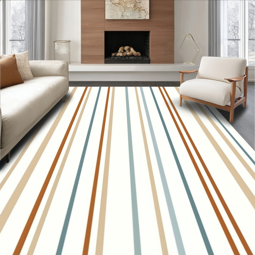 Striped Design With Warm Earthy Tones Rug