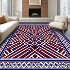 Geometric Stripes Diamond Pattern Rug