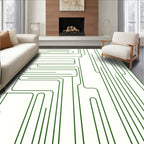 Organic Green Line Maze Rug