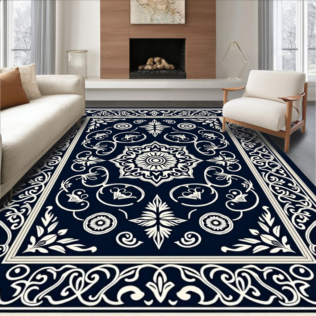 Classic Floral Filigree Dark Rug