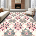 Pastel Floral Medallion Pattern Rug