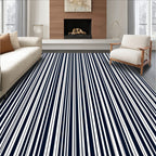 Striped Pattern Navy White Design Rug