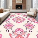 Pink Floral Mandala Pattern Rug