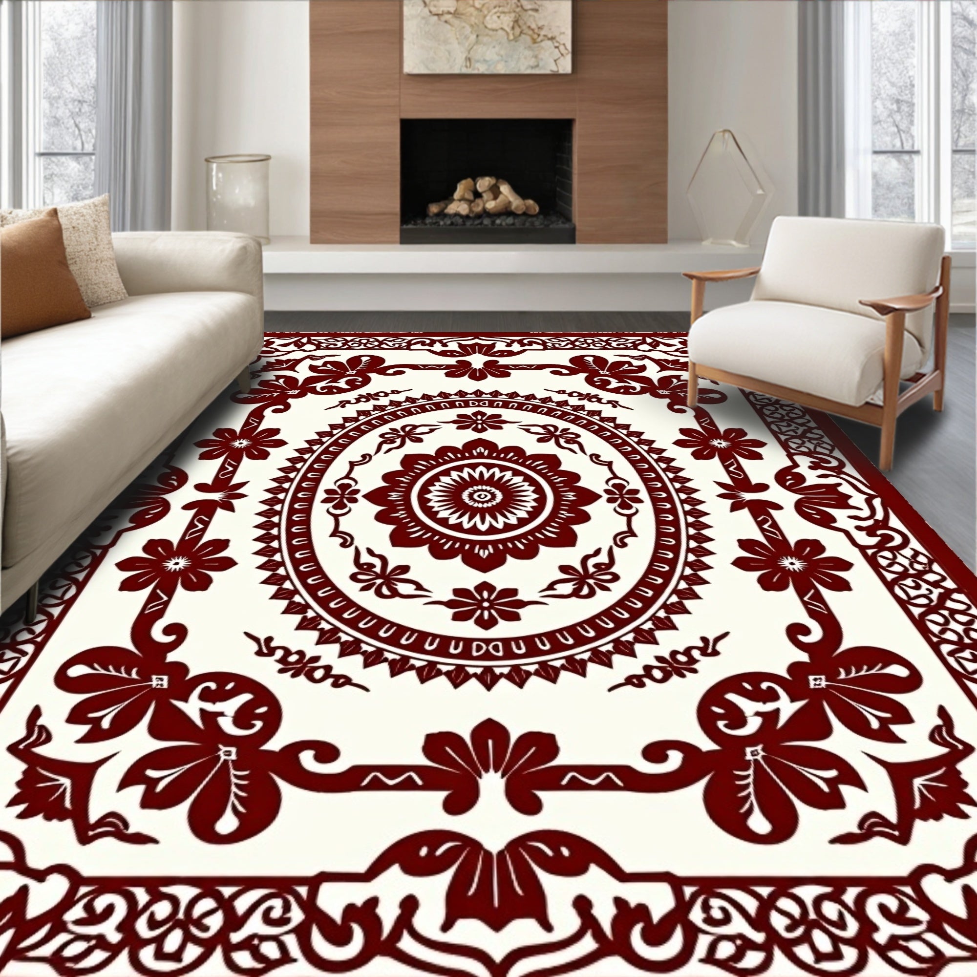 Classic Floral Medallion Pattern Rug