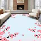 Pink Cherry Blossom Branch Design Rug