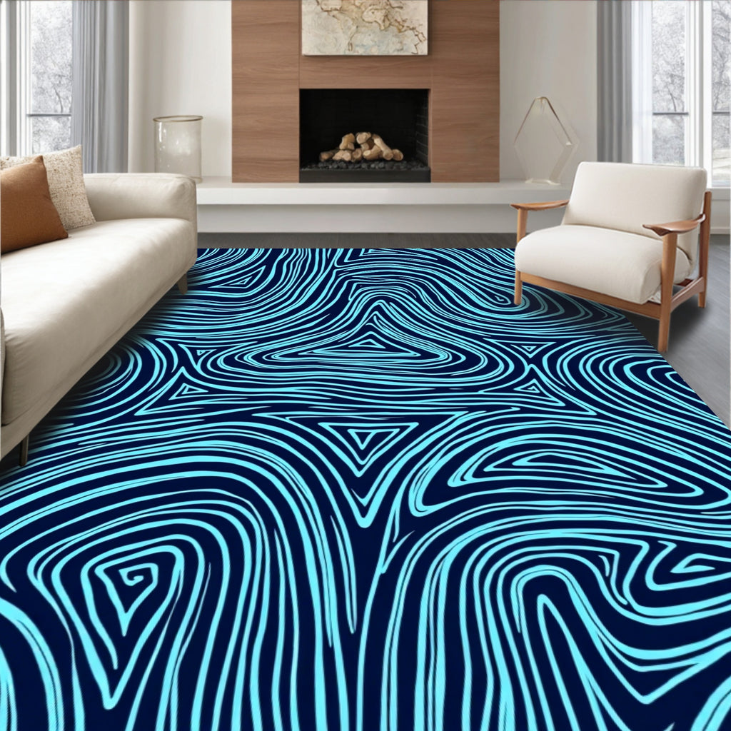 Triangular Swirl Abstract Pattern Rug