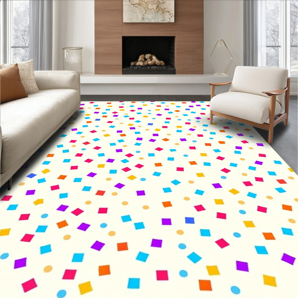 Multicolor Confetti Square Patterns Rug