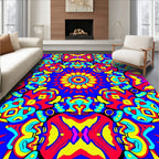 Vibrant Geometric Kaleidoscope Pattern Rug