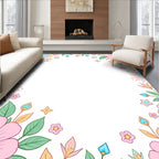 Sweet Floral Border Design Rug