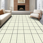 Classic Grid Pattern Textured Area Rug