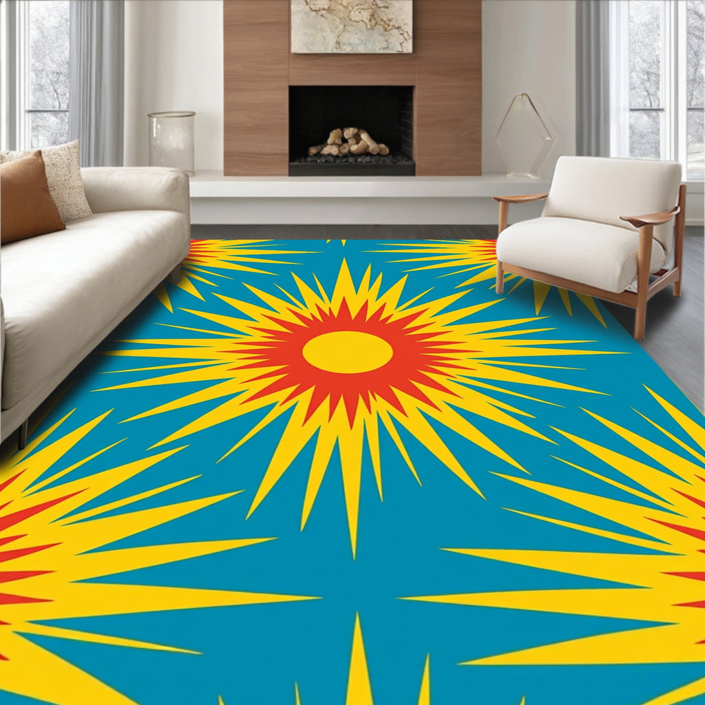 Radiant Sunburst Pattern Rug