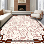 Ornate Swirl Patterned Border Rug