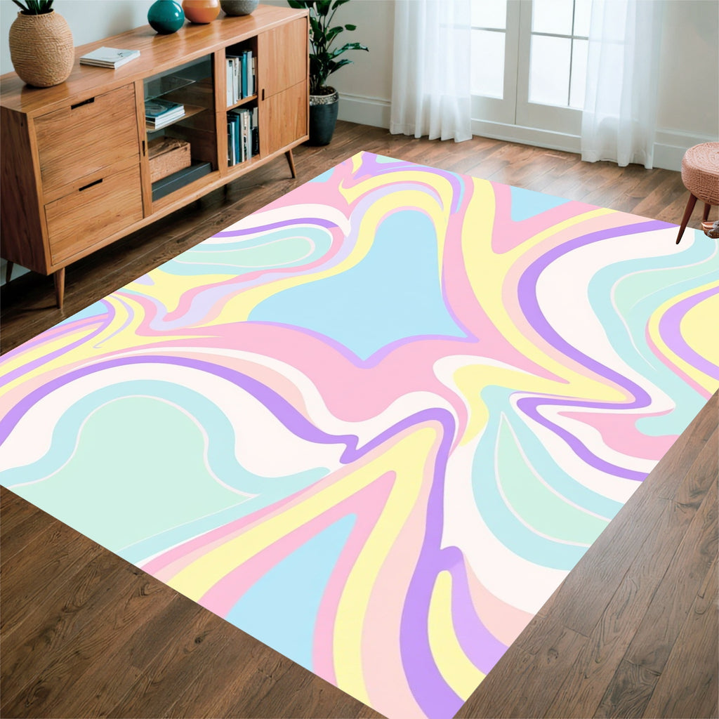 Pastel Swirls Pattern Rug