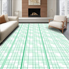 Green Grid Pattern Textile Design Rug