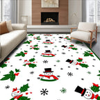 Festive Snowman Holly Berry Rug