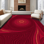 Abstract Red Swirl Pattern Rug