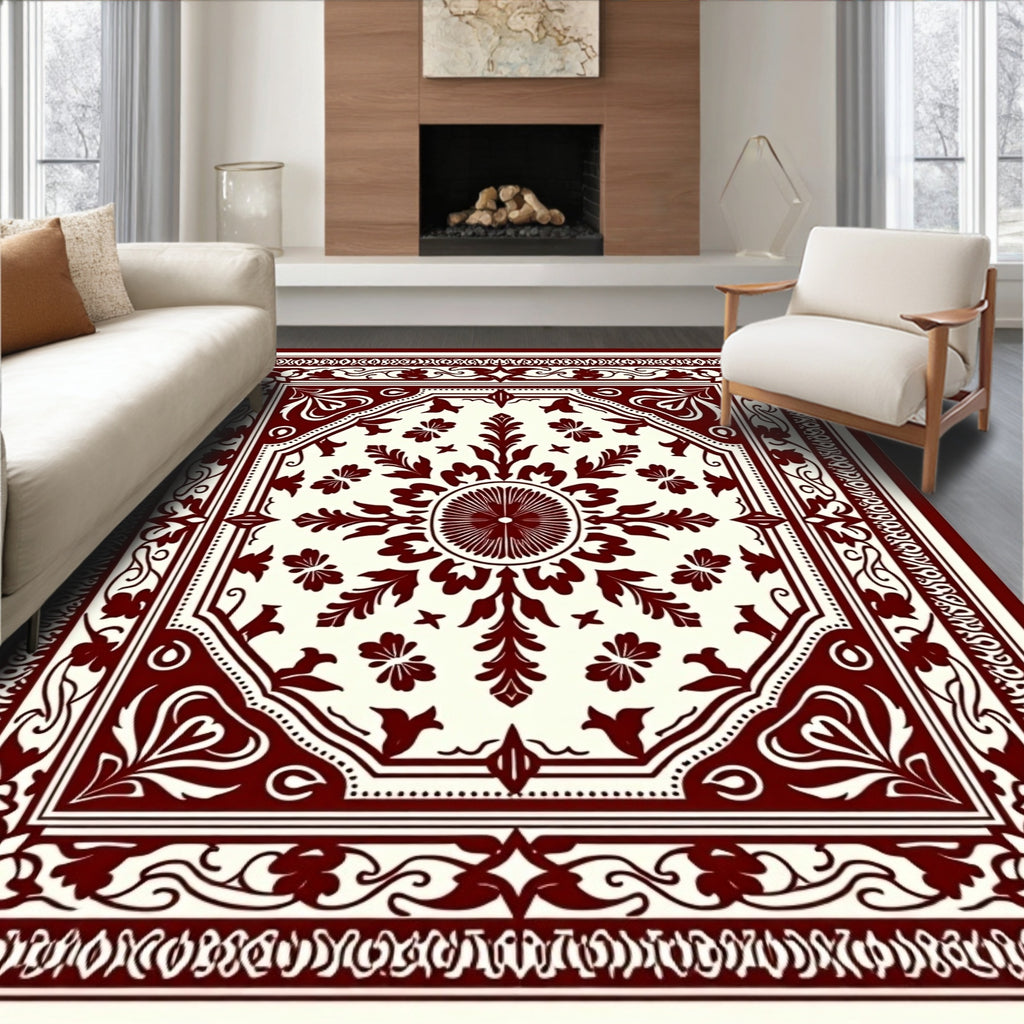 Ornate Floral Medallion Pattern Rug