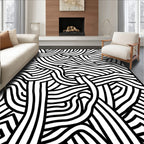 Concentric Lines Abstract Pattern Design Rug