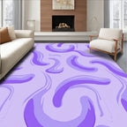 Abstract Purple Swirls Pattern Rug