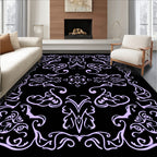 Elegant Lilac Swirl Pattern Rug