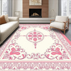 Elegant Pink Floral Manor Design Rug