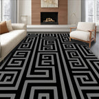 Linear Maze Geometric Design Rug