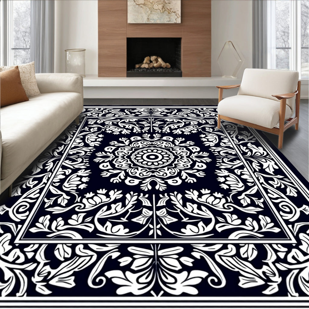 Classic Floral Medallion With Border Rug