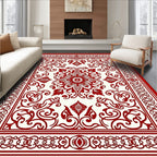 Ornate Red Floral Medallion Design Rug