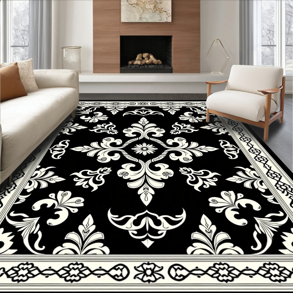 Classic Floral Scrollwork Pattern Design Rug
