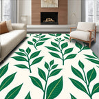Green Leaf Botanical Pattern Rug