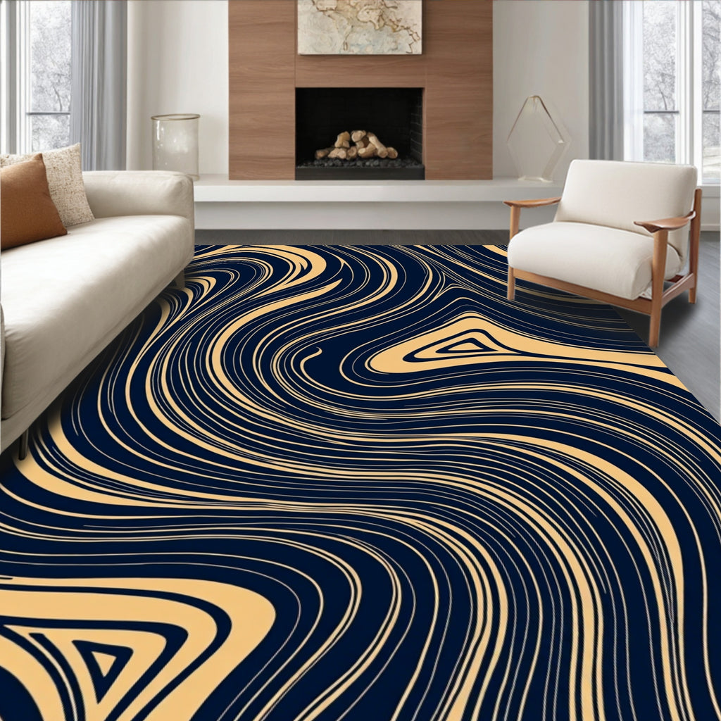 Abstract Swirls Flowing Pattern Rug