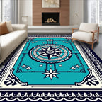 Nautical Compass Rose Graphic Design Rug
