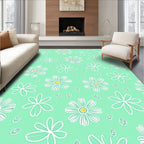 Retro Daisy Floral Pattern Rug
