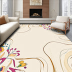 Whimsical Floral Abstract Swirl Design Rug