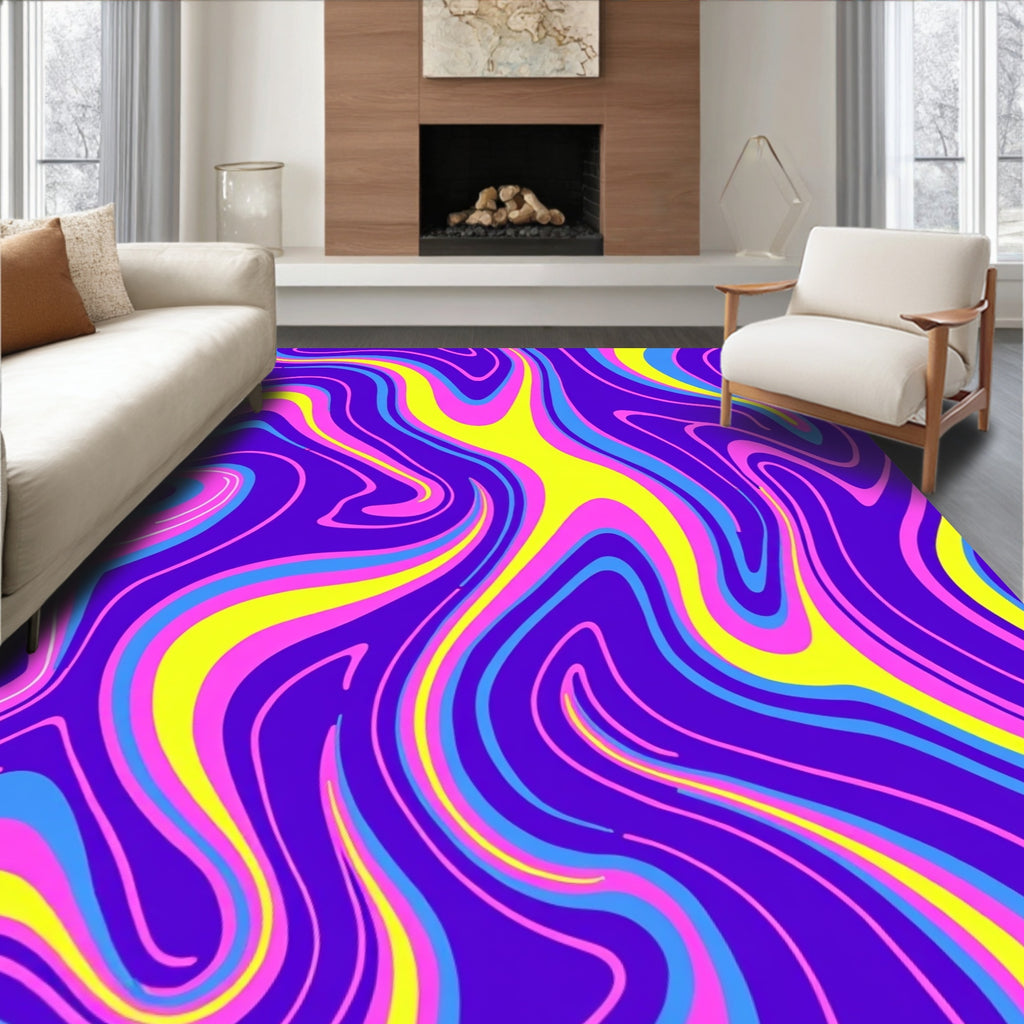 Vivid Swirl Abstract Pattern Rug