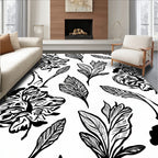 Bold Floral Feather Pattern Design Rug