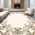 Scrollwork Golden Vintage Pattern Rug