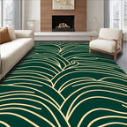 Organic Flowing Gold Line Pattern Rug