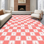 Pastel Checked Geometric Pattern Rug