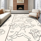Abstract Outline Figures Pattern Design Rug