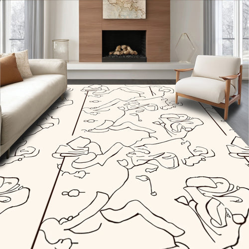 Abstract Outline Figures Pattern Design Rug