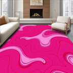 Pink Swirl Marbled Abstract Design Rug