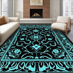 Art Nouveau Floral Border Rug Design Rug