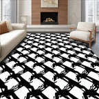 Bold Black White Geometric Tesselation Rug