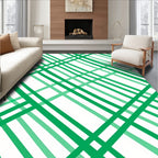 Green Intersecting Lines Pattern Rug