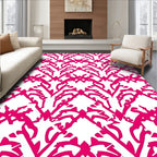 Hot Pink Abstract Geometric Pattern Rug
