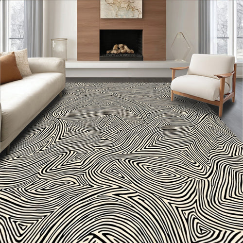 Abstract Flowing Line Pattern Rug