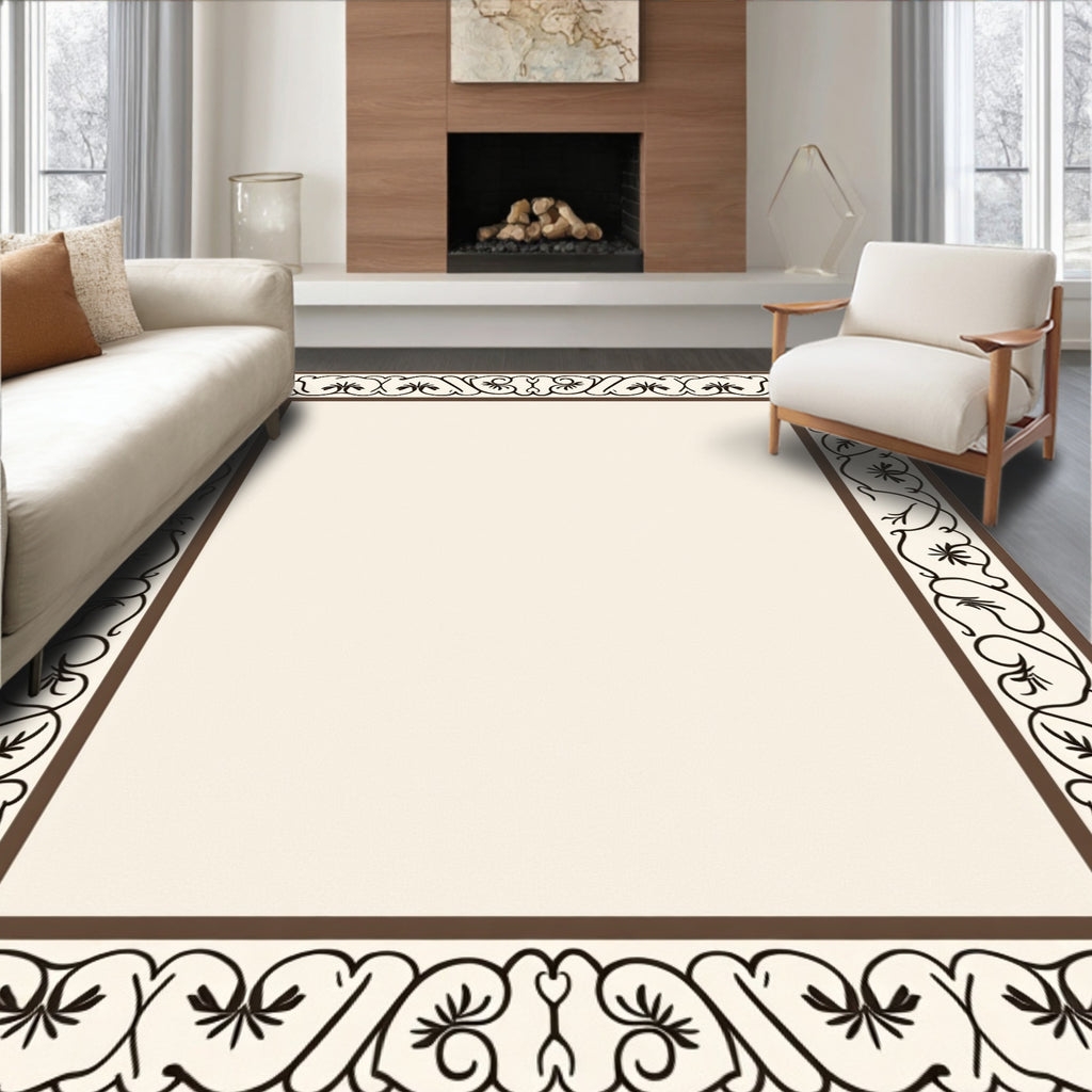 Ornate Swirl Floral Ornament Pattern Rug