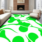 Bright Green Amorphous Organic Pattern Rug